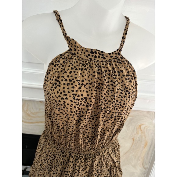 Ace Fashion Halter Maxi Dress Tiered Ruffle Animal Print Sleeveless large - Picture 3 of 8